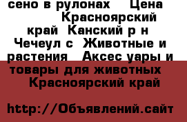 сено в рулонах. › Цена ­ 1 200 - Красноярский край, Канский р-н, Чечеул с. Животные и растения » Аксесcуары и товары для животных   . Красноярский край